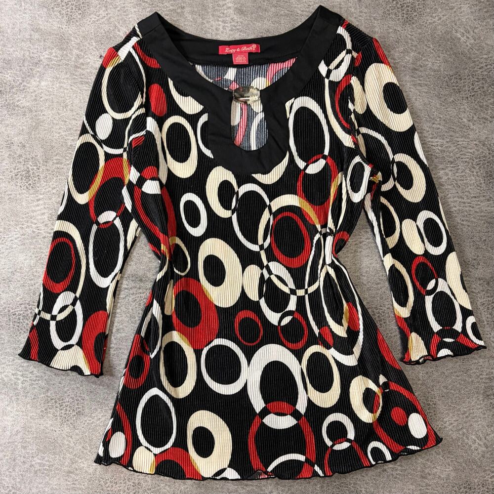 Y2k Retro Zoey & Beth Ribbed Blouse